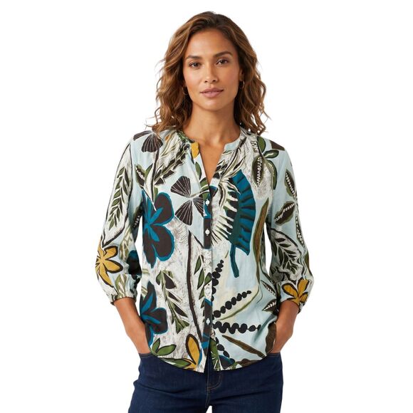 Elie Tahari Tops - Elie Tahari Floral Button Down Blouse XL